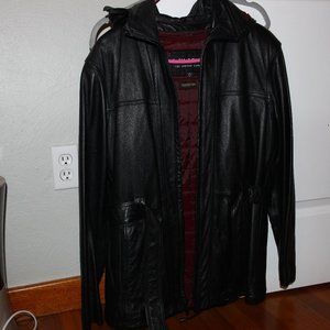 Wilson's Women's belted black leather jacket with removeable Thinsulate liner